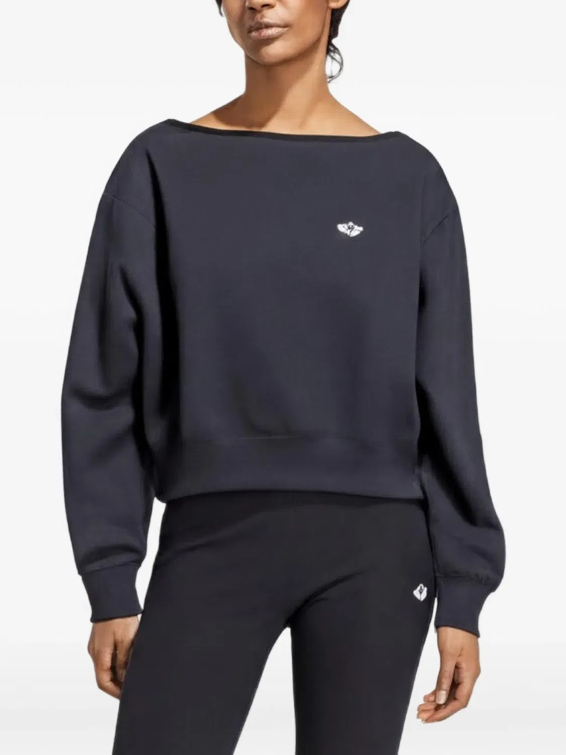 Флисовая толстовка с вырезом-лодочкой Essentials Adidas, черный