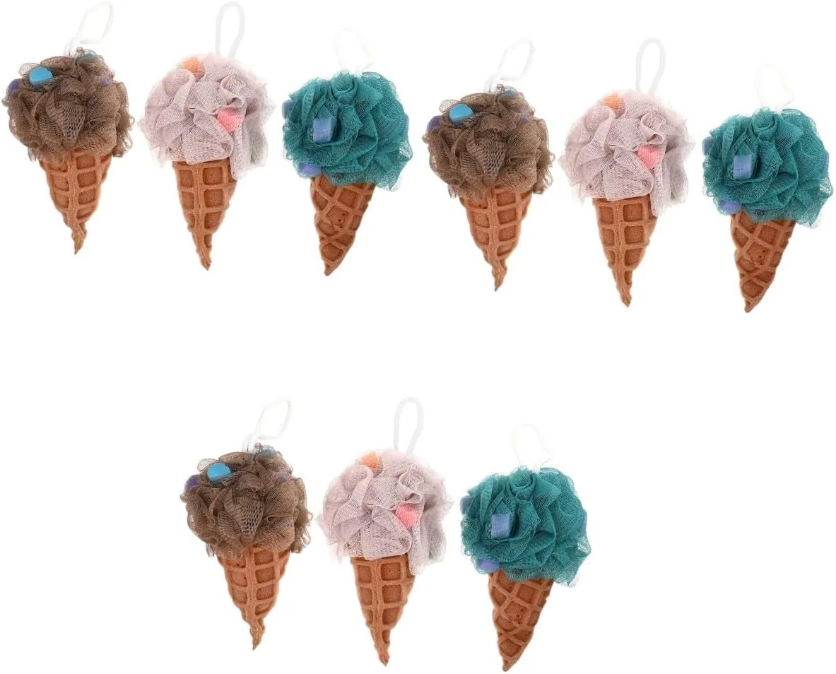 Мочалка для душа Healvian, набор 9 шт, Ice Cream, мультиколор — фото 4