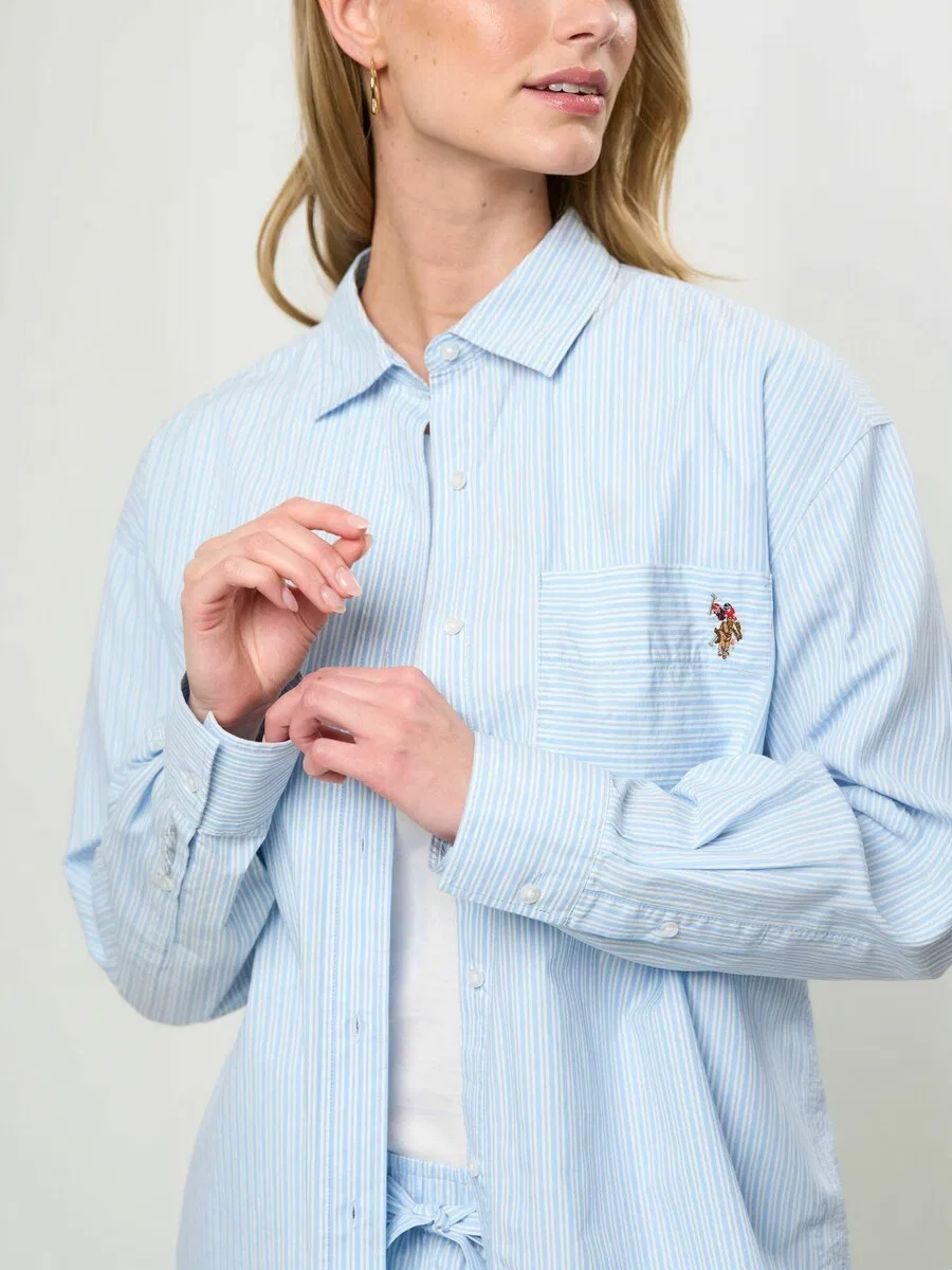 Футболка U.S. POLO ASSN. 'UWLiliena' синего цвета — фото 4