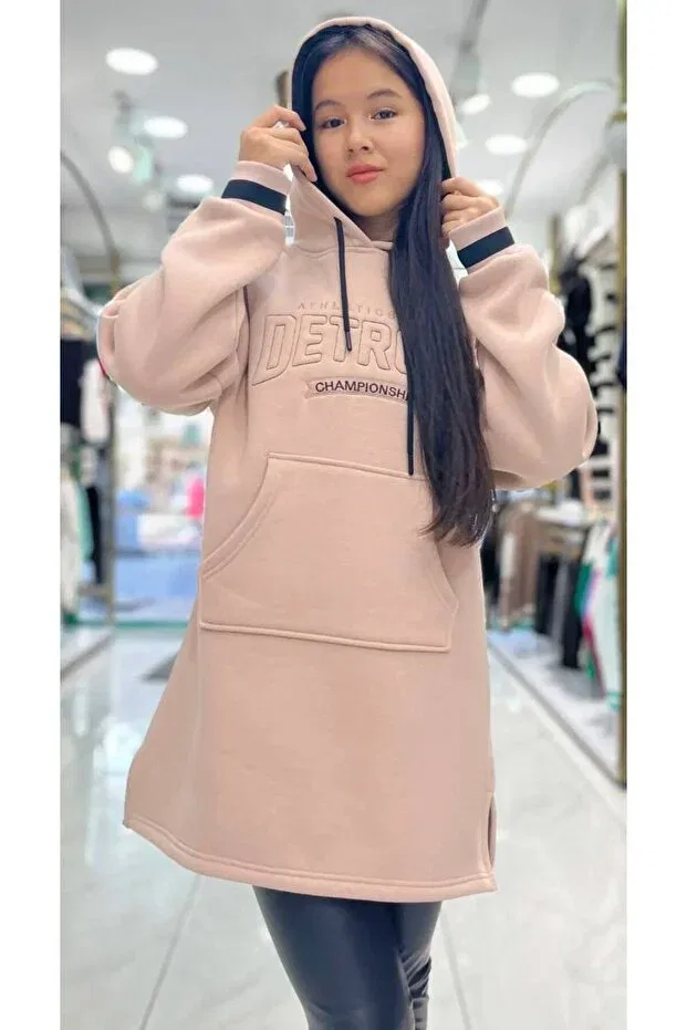 Детское платье для девочек с длинным рукавом Embroidered Minimoda Kids, Mink