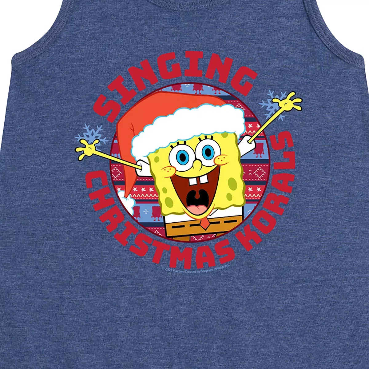 Детское платье-трапеция без рукавов SpongeBob SquarePants Singing Christmas Korals, Heather Navy — фото 2