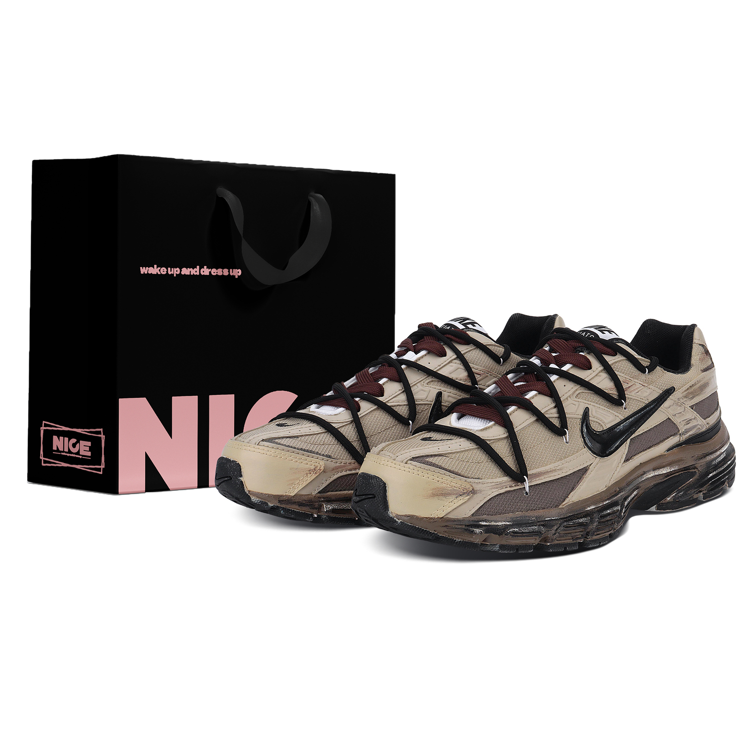 

Nike Initiator Cushioning Breathable Low top Casual City Commute Running Shoes Unisex Brown