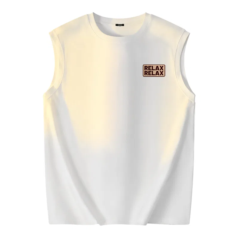 Детский топ-майка без рукавов MINISO, [40° Refreshing]White (Relax Your Chest Logo)