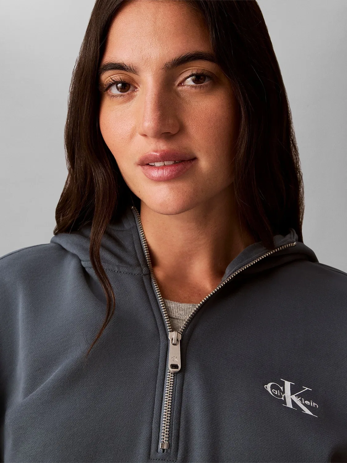 Худи Calvin Klein Monologo Oversized, синий — фото 4