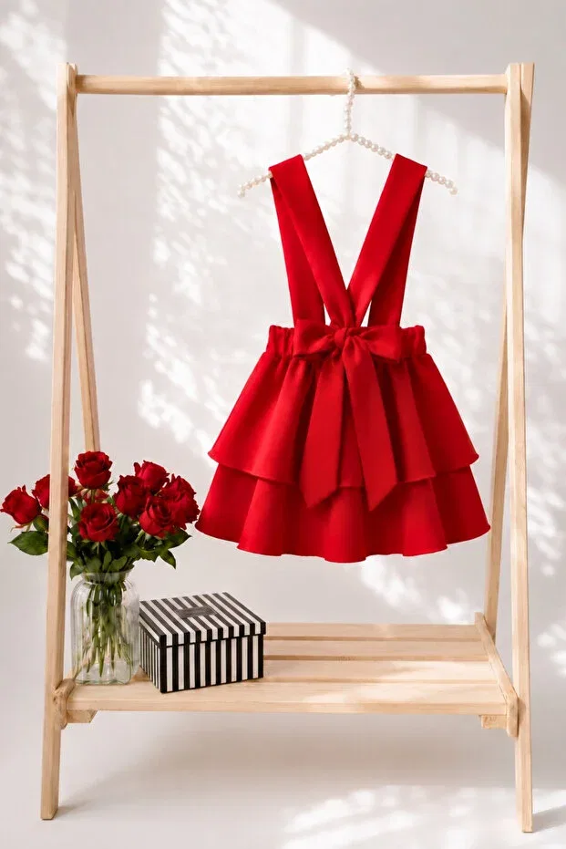 Детское платье для девочек с принтом Helen Red April 23rd Show Outfit Jile Dress Parla Kids, Red — фото 3