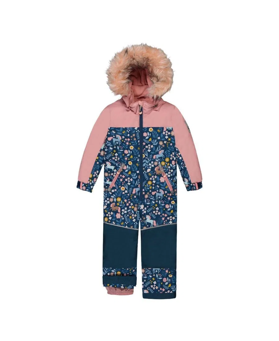 Детский комбинезон-снегокат с принтом единорога Deux par Deux, Blue And Pink Unicorn Print