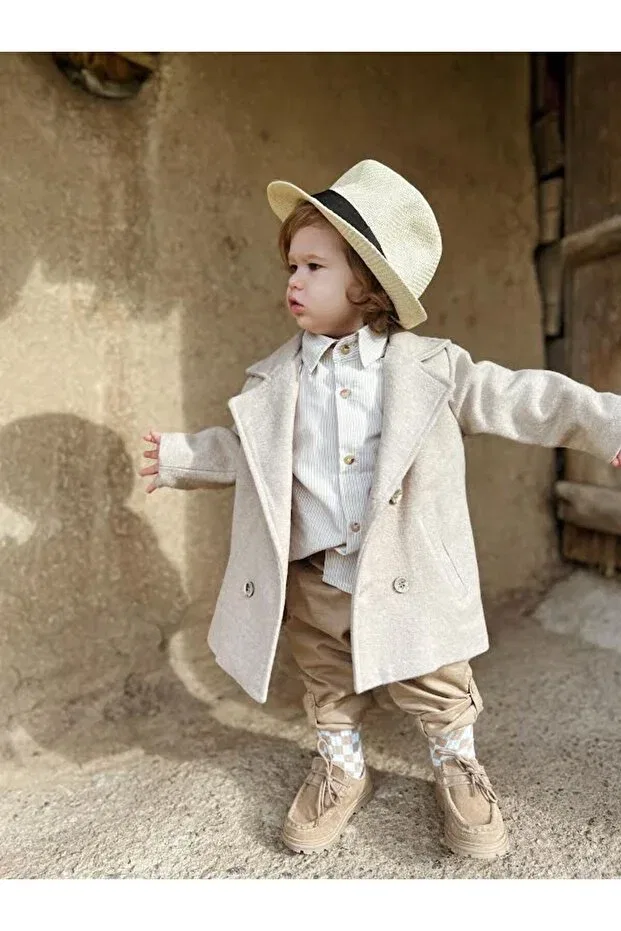 Детское пальто для девочек хлопковое Favorimkids, Milk Coffee — фото 3