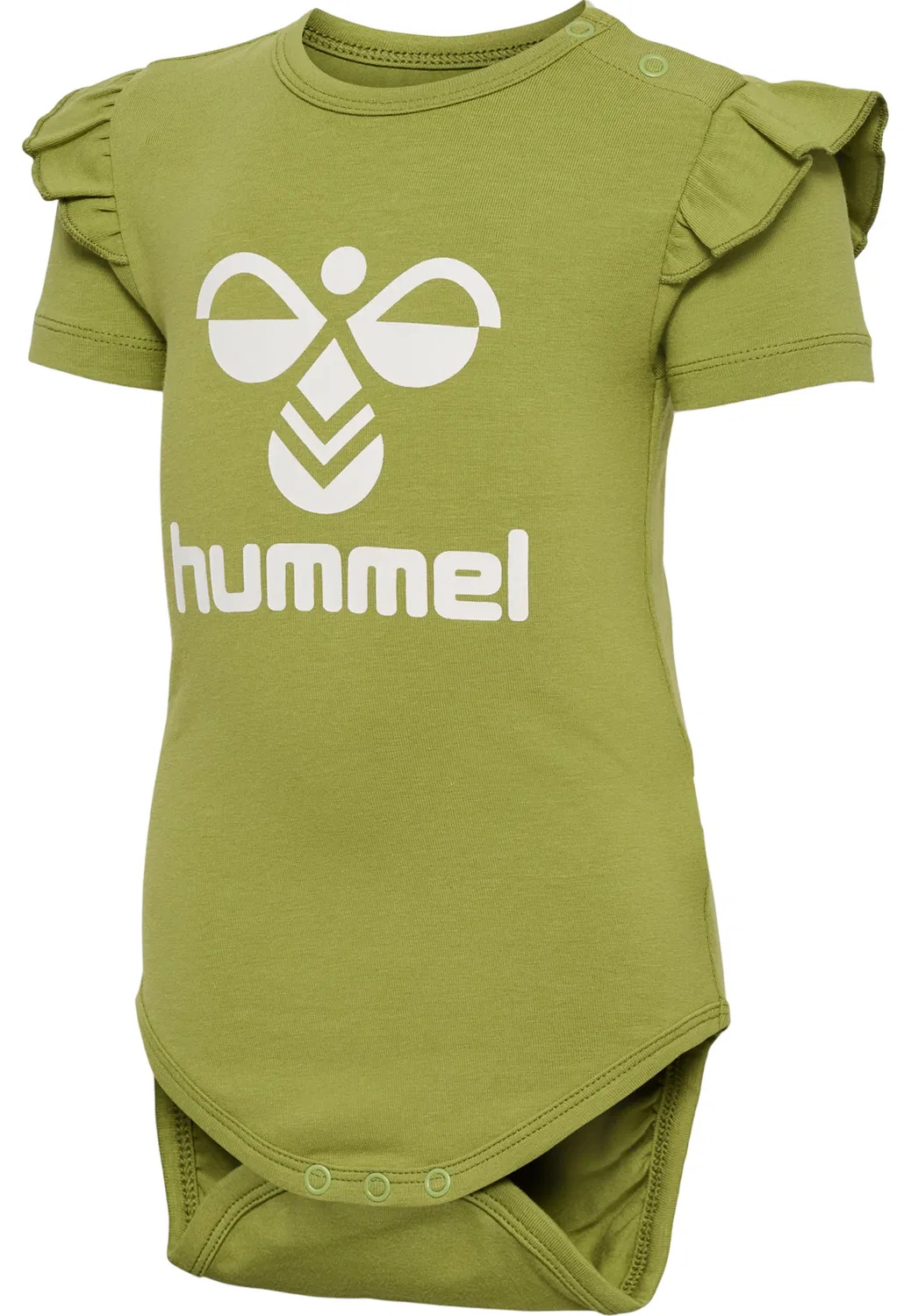 Боди для девочек с рюшами Hummel, green olive — фото 4