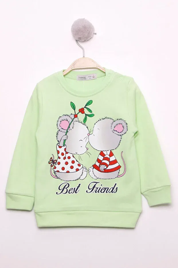 Детские свитшот для девочек с принтом Girl'S Best Friend Toontoy, Yellow