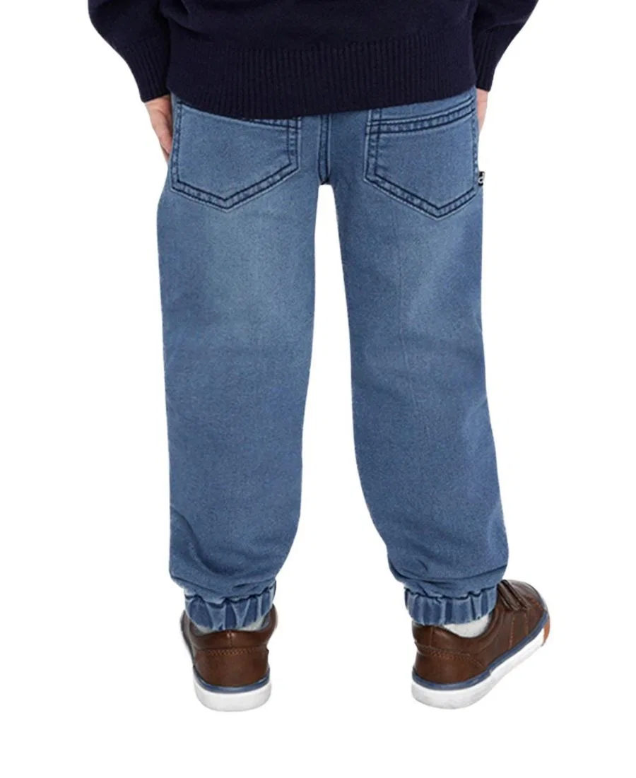 Детские джоггеры из футера с деним-эффектом, модель Boys Must-Haves Deux par Deux, Light Blue Denim — фото 4