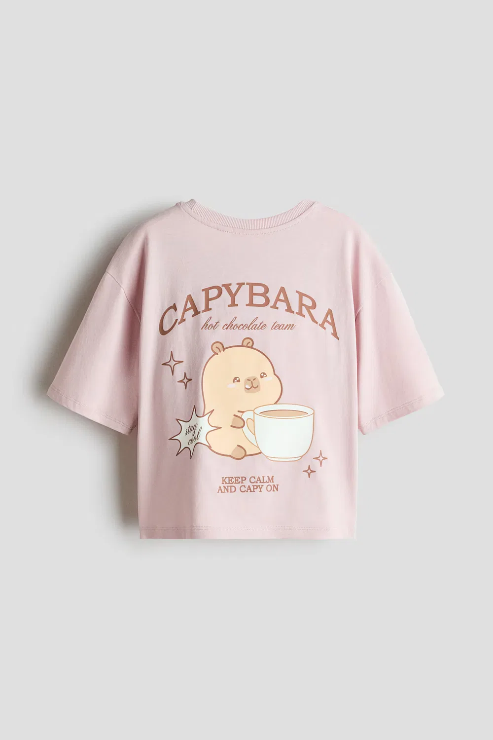 Пижама из набивного хлопка H&M, Hellrosa/Capybara — фото 2