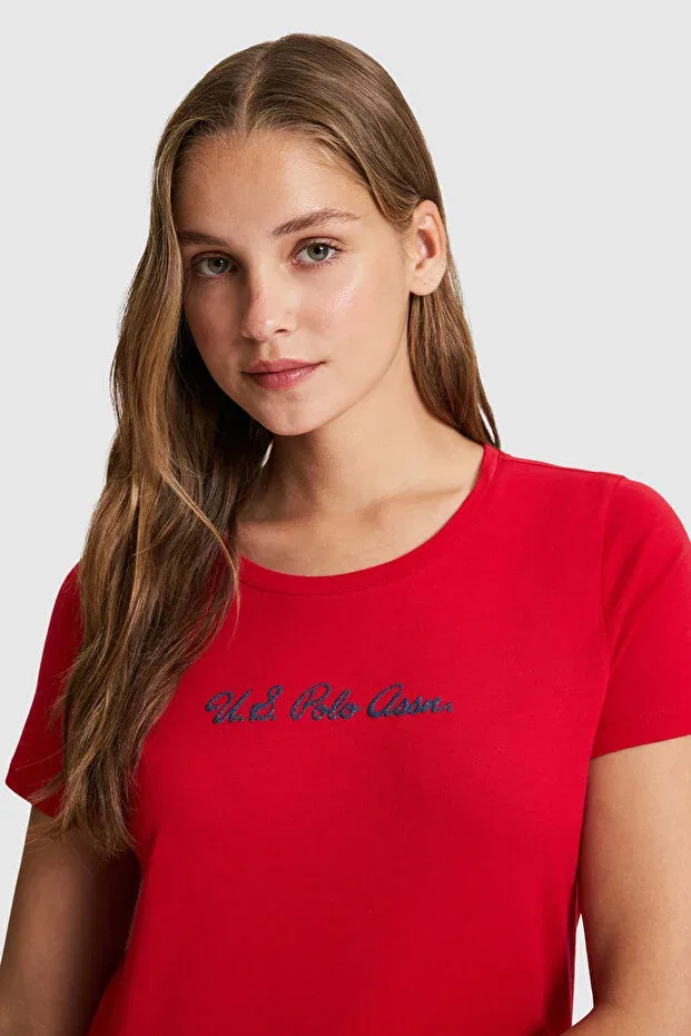 Женская футболка с коротким рукавом U.S. Polo Assn., Red — фото 2