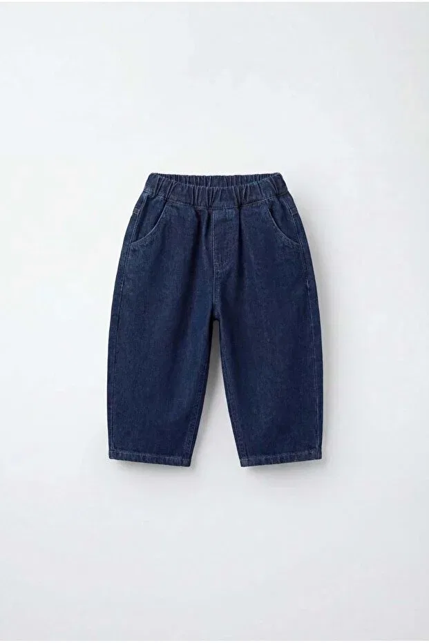 Детские джинсы для девочек с принтом Magu, Navy Blue
