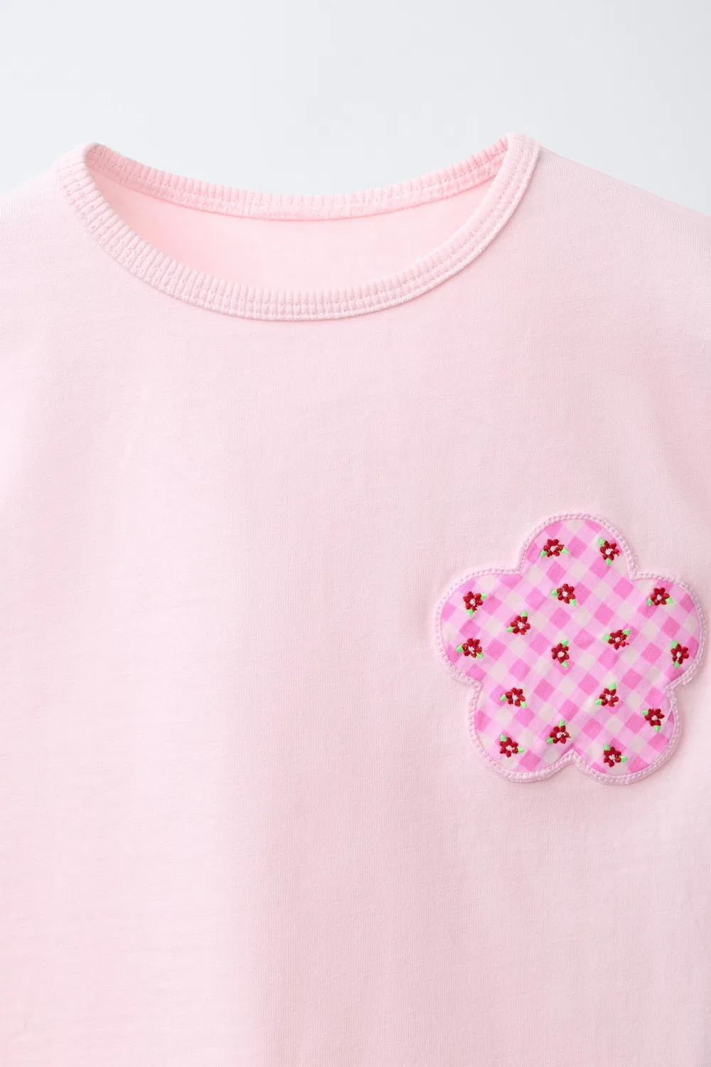 Футболка с цветочной аппликацией ZARA, Pink — фото 3