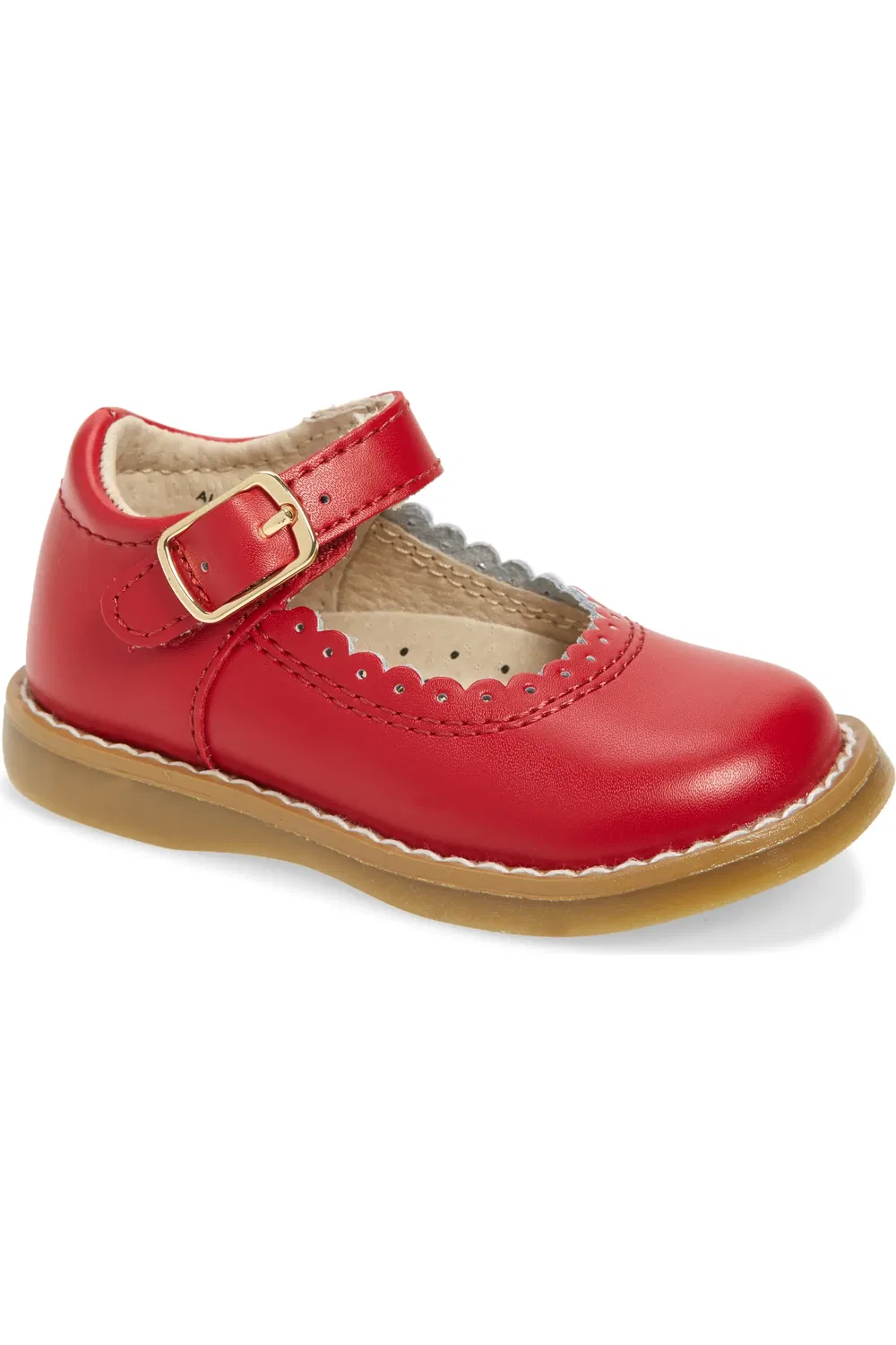 Детские туфли лоферы с регулируемой застежкой Allie Mary Jane Footmates, Apple Red