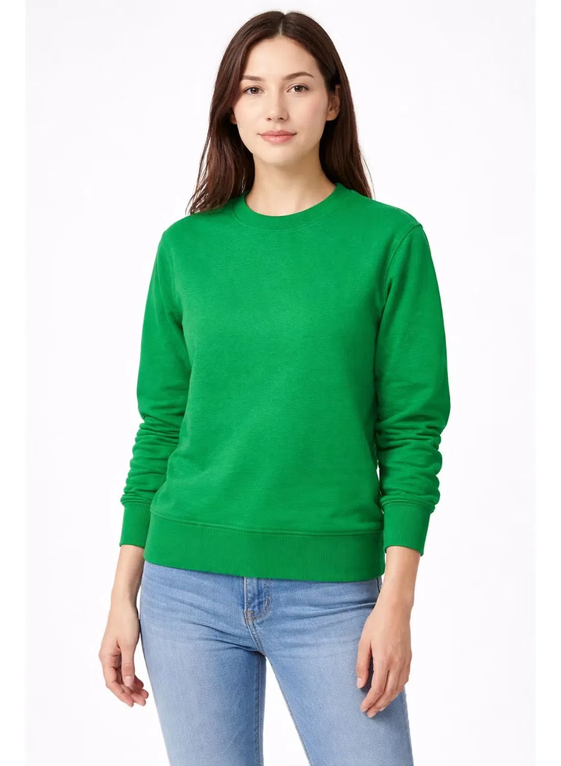 Свитшот с круглым вымрезом Zara, зеленый — фото 4