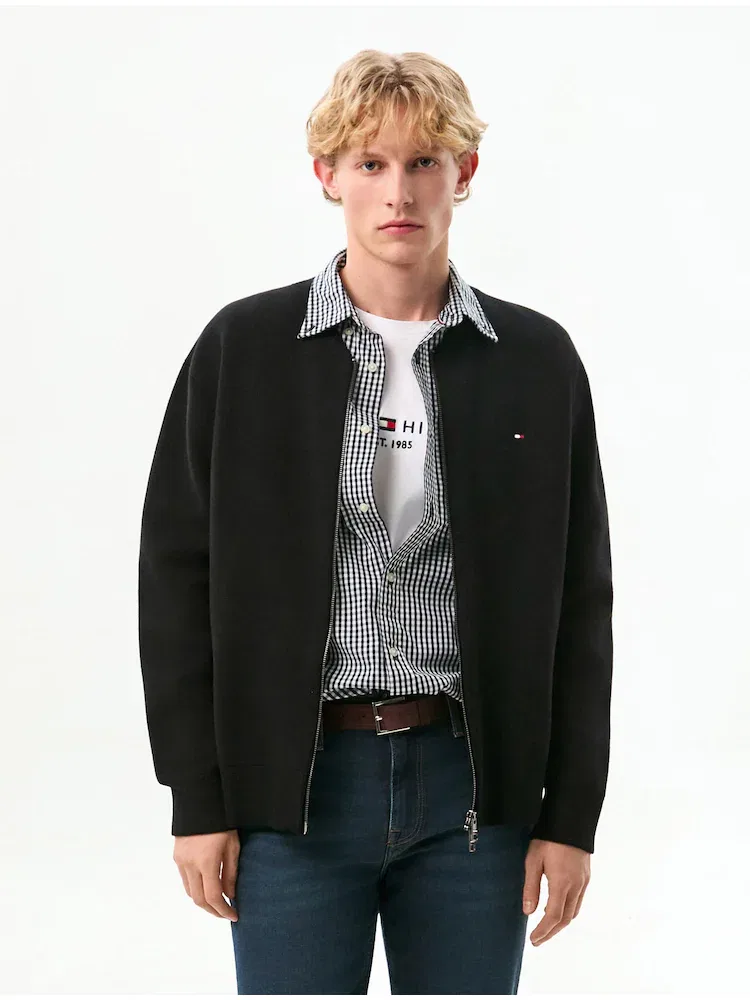 Кардиган из смесового хлопка Baseball Jacket TOMMY HILFIGER, Black