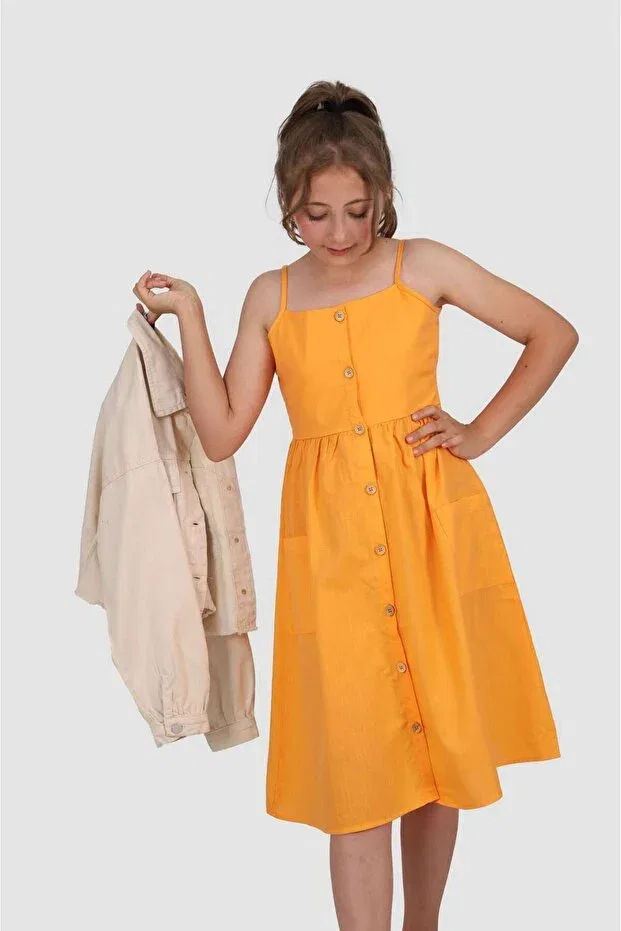 Детское платье для девочек хлопковое Girl'S poplin dress with my little ones and suspenders Minigimin Cicileri, Mixed — фото 3