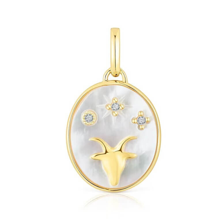 

Подвеска Tous Horoscope Capricorn, серебро позолоченное/перламутр/топазы