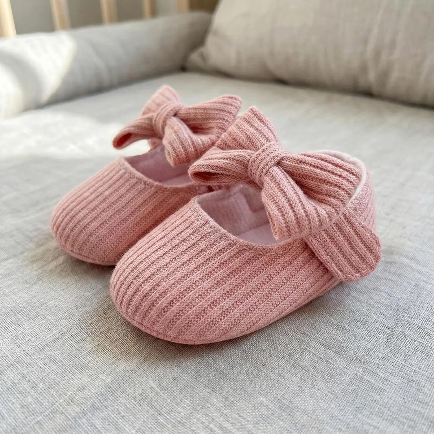 Детские кроссовки для девочек с бантом WaiHeikki, Pink — фото 4