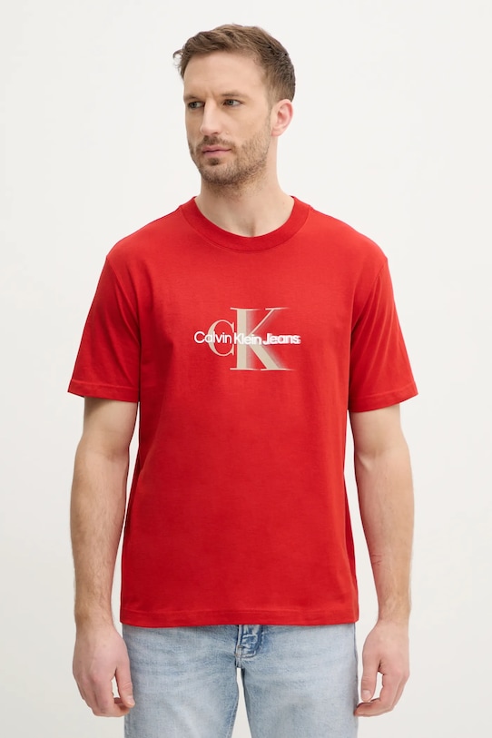 

Хлопковая футболка Calvin Klein Jeans, красный