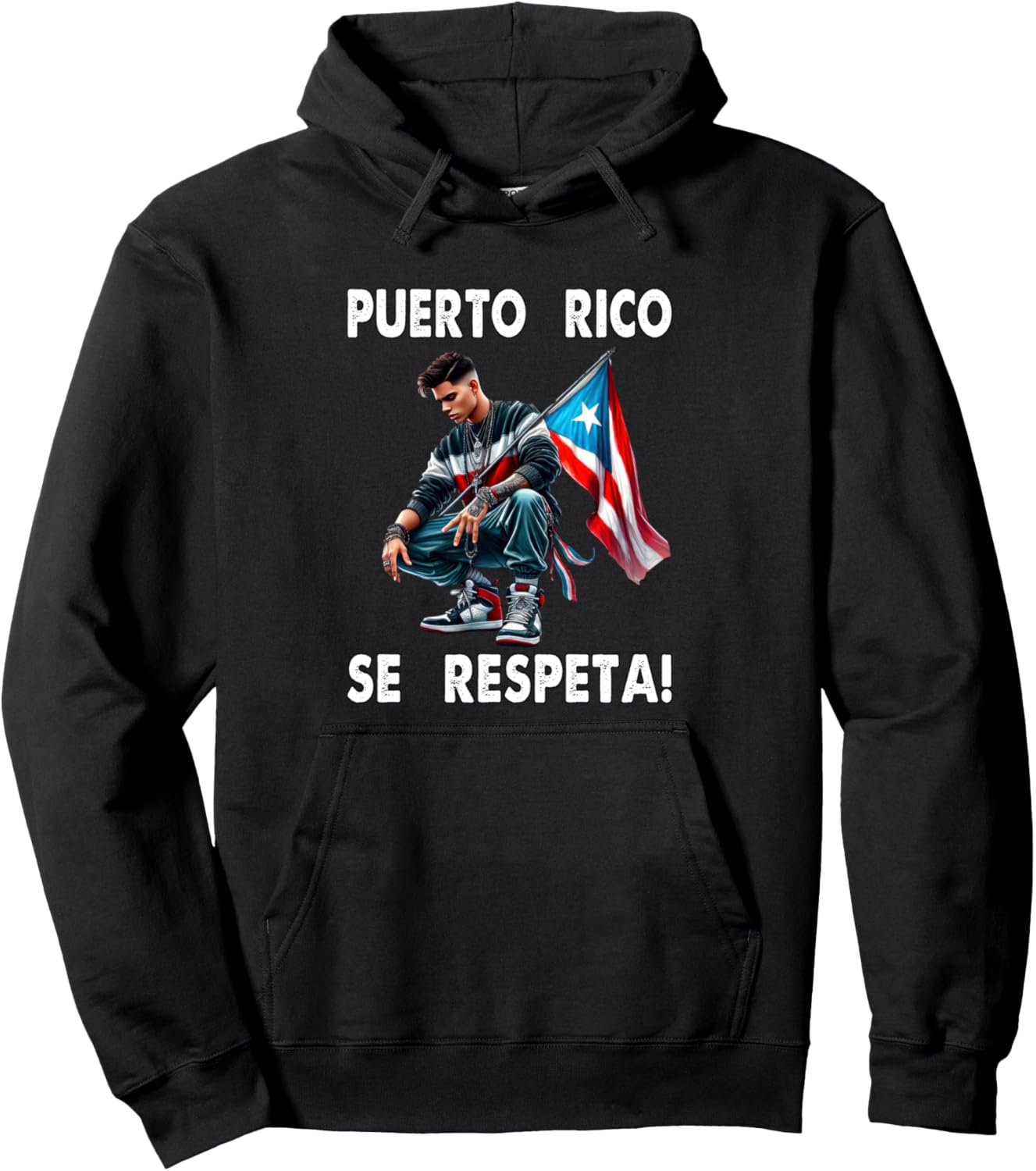 

Пуэрто-Рико Se Respeta Boricua Толстовка с флагом Man Respect PR Protest Puerto Rico Se Respeta Collection, More Here, черный