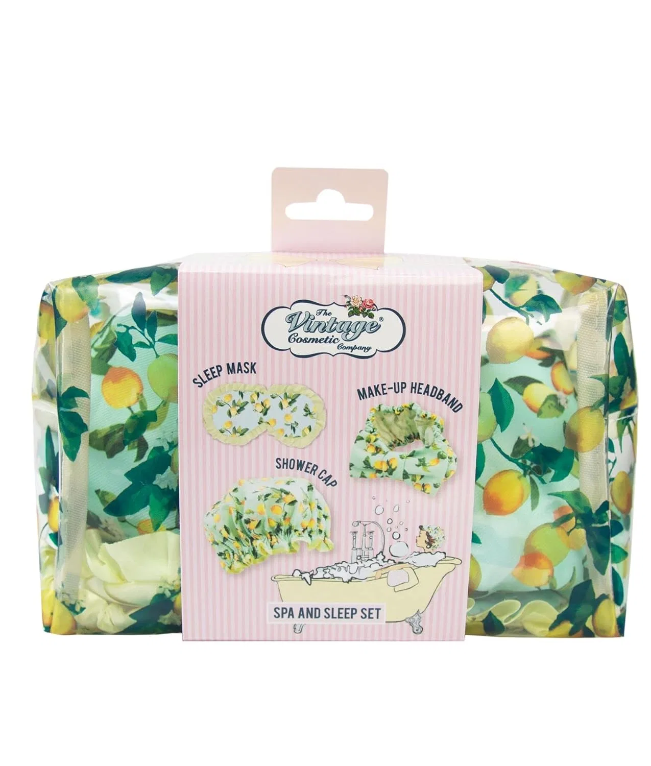 Набор для спа и сна Lemon Print, The Vintage Cosmetic Company, 140 г