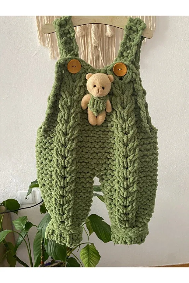 Детский комбинезон для девочек шерстяной Örgücü Design, Green — фото 2
