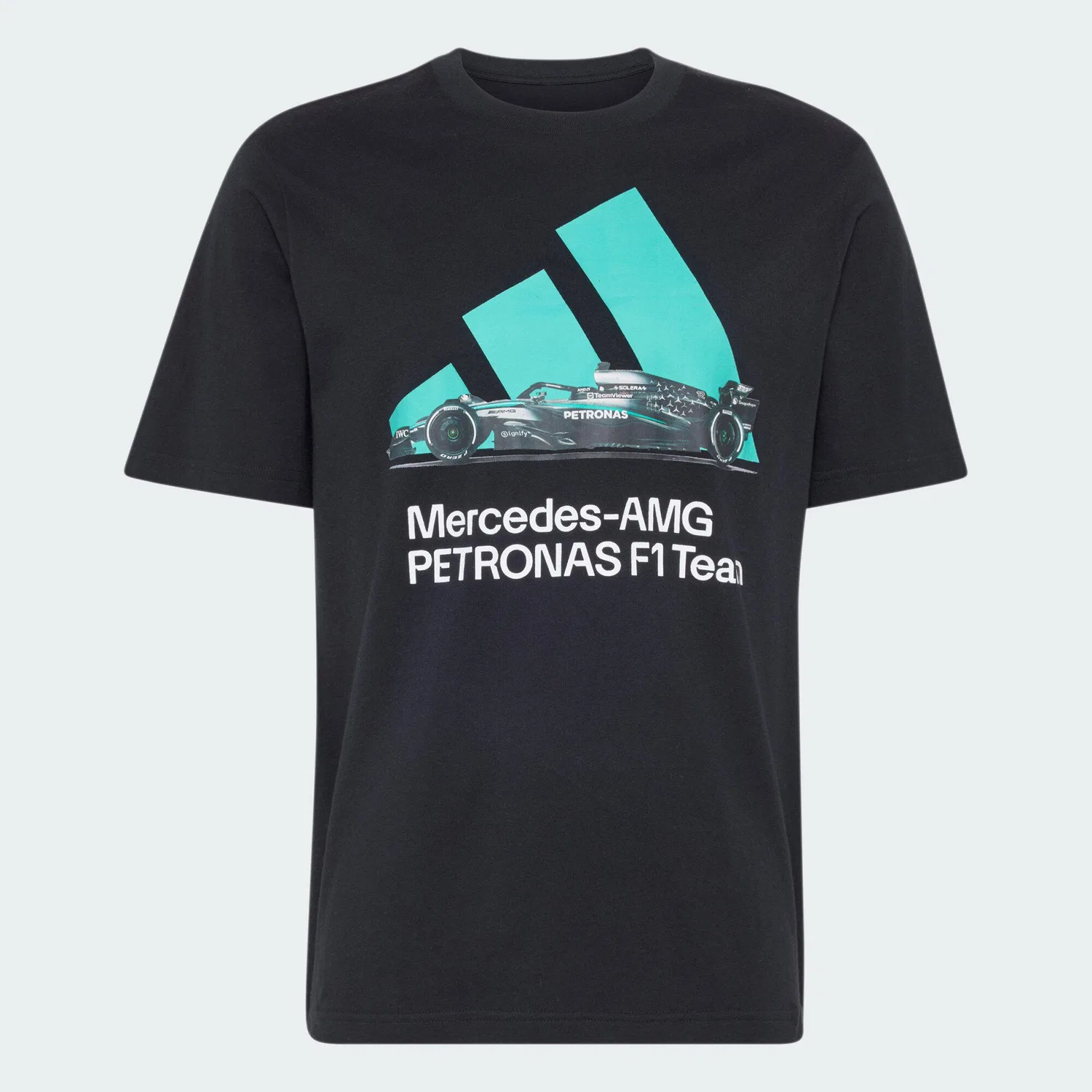 Мужская футболка с графикой Mercedes-AMG Petronas Formula 1 Team Adidas, Schwarz Turkis — фото 2