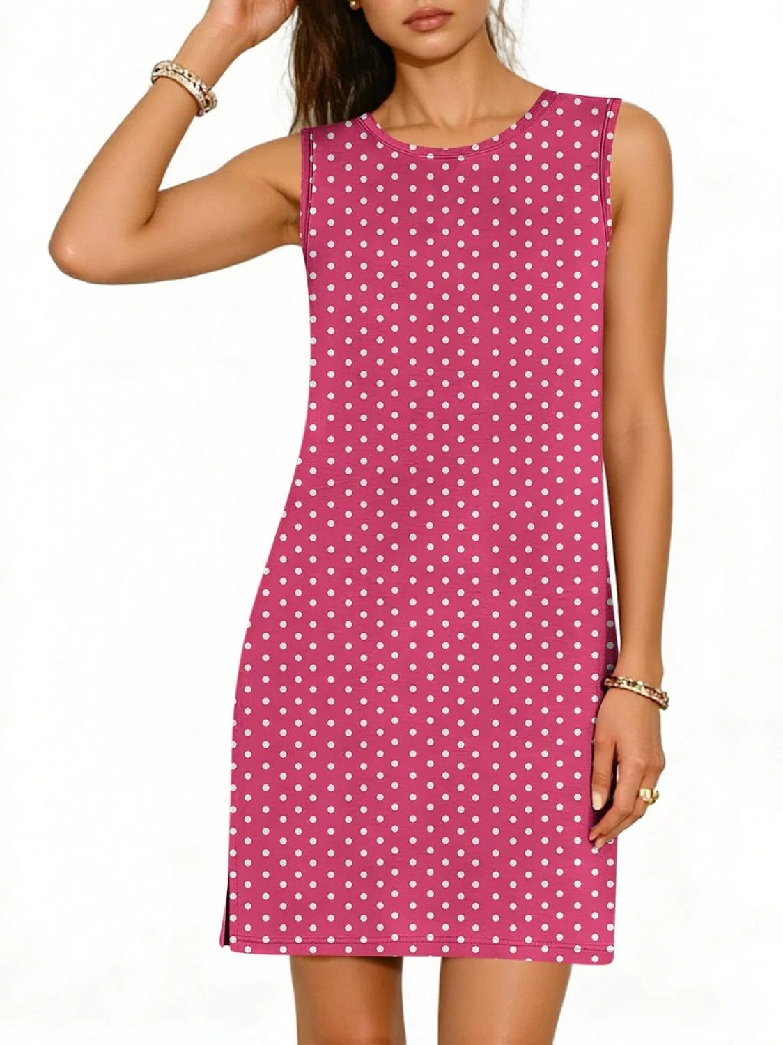 Женское мини-платье с горошком Polka Point, Hot Pink