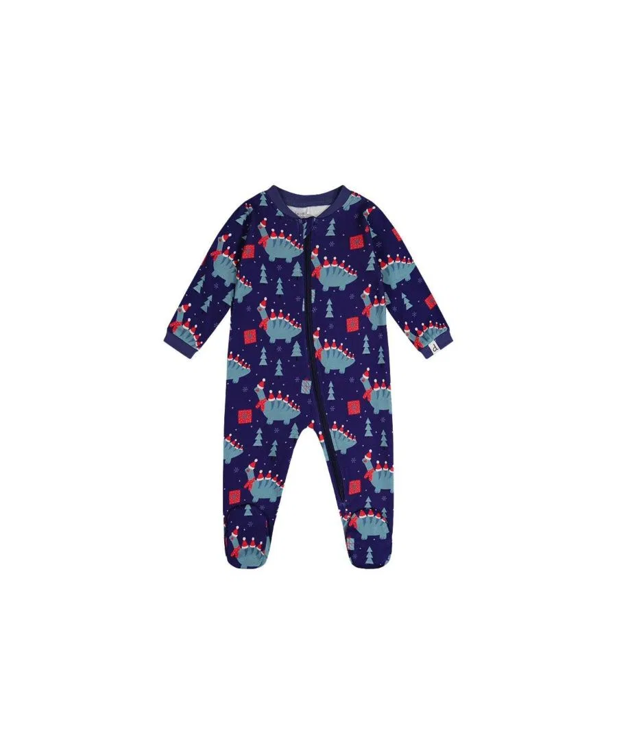 Детский слип с принтом динозавров Deux par Deux, Blue Dinosaur Print