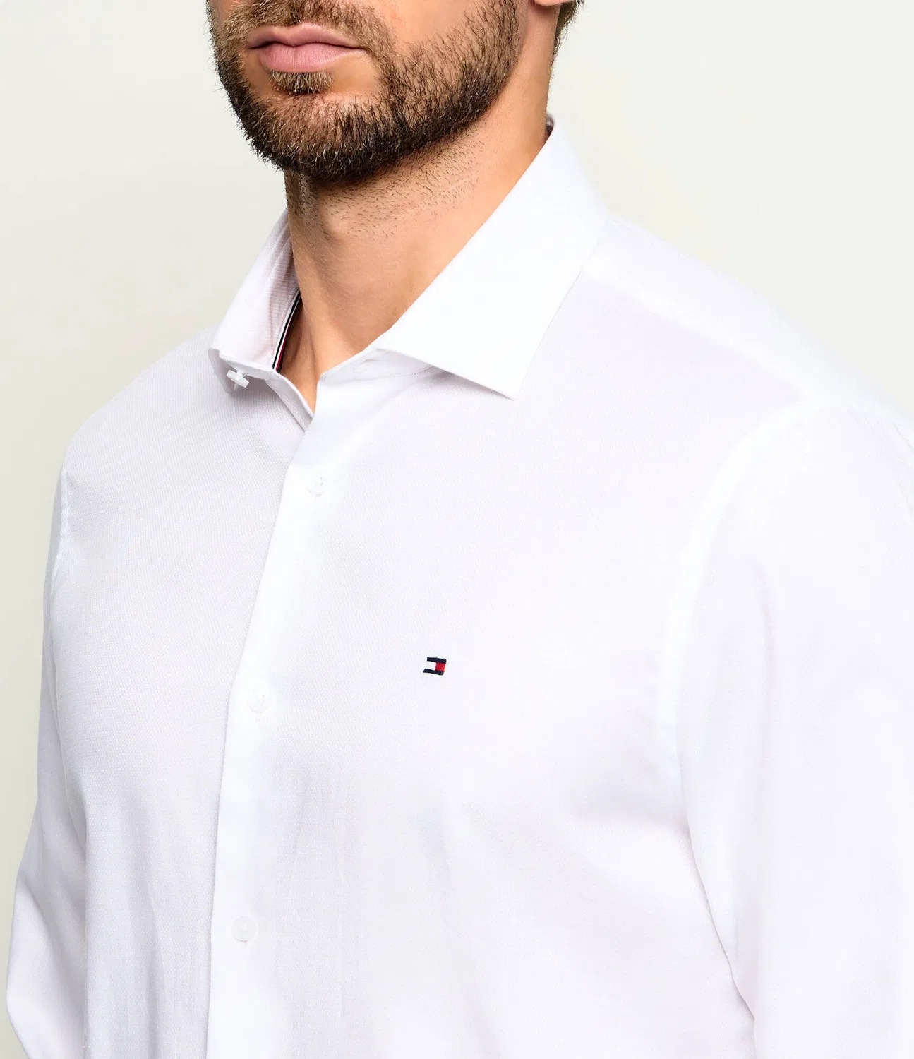 Рубашка с длинным рукавом Slim Fit Tommy Hilfiger, Bianco — фото 4