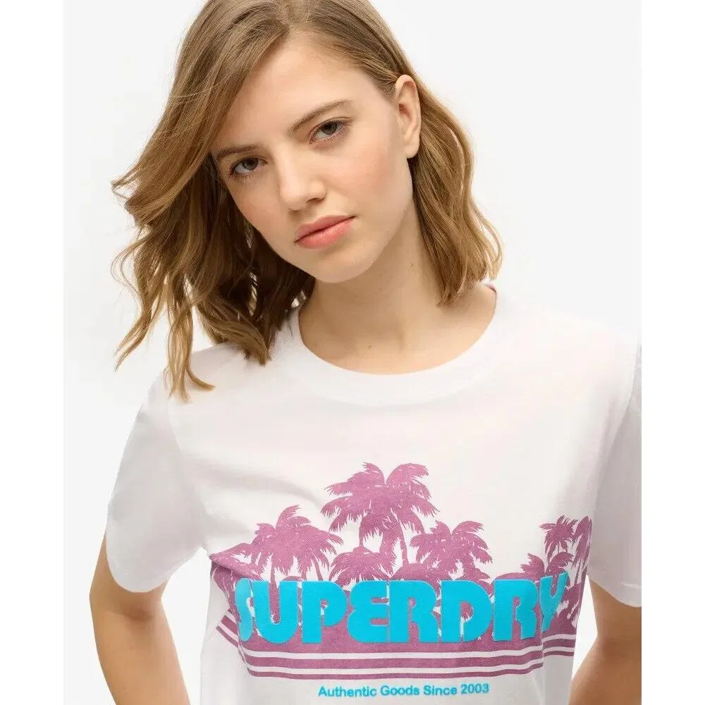 Женская полосатая футболка Superdry, Weiss — фото 4