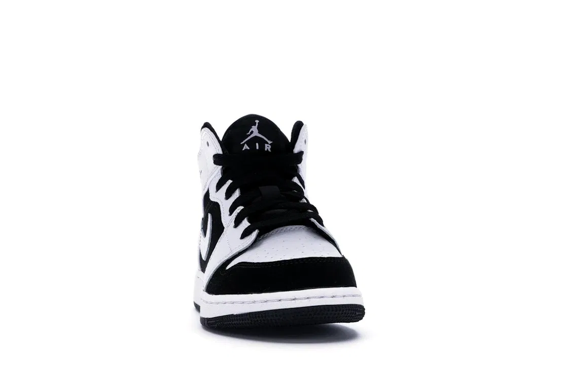 Детские кроссовки для мальчиков с принтом Jordan 1 Mid Jordan, White/Black-White — фото 2