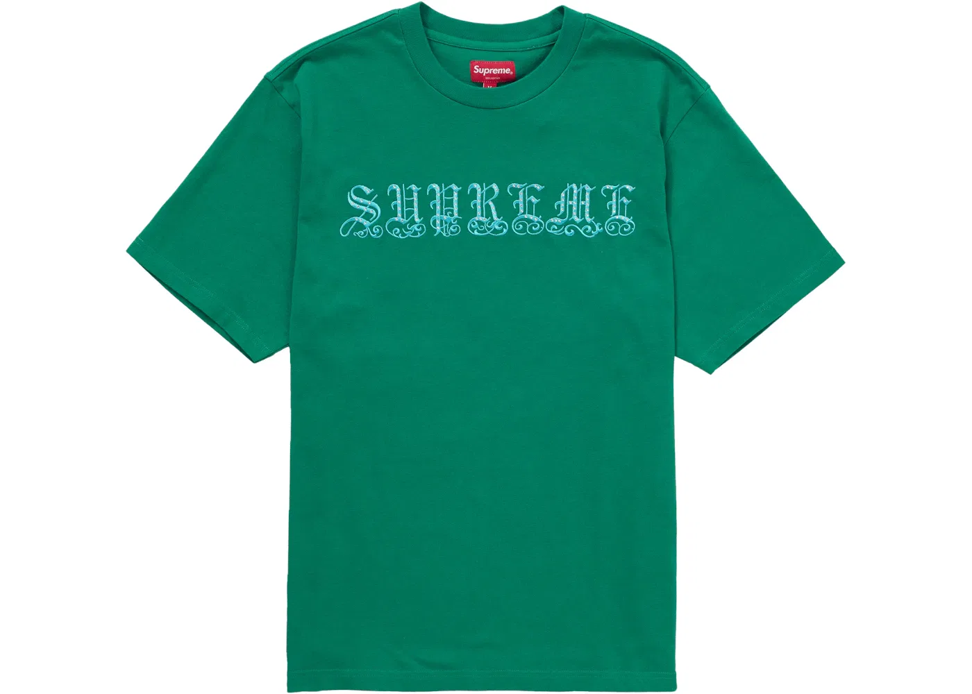 Мужская футболка с принтом Supreme Old English Rhinestone S/S Top, Green