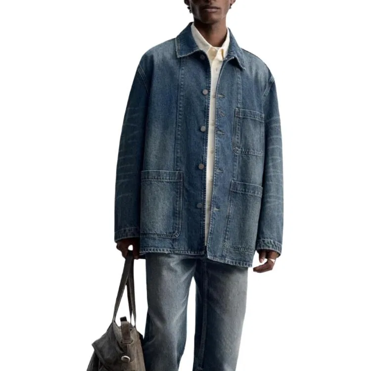 Мужская джинсовая куртка ORIGINS ZARA, Blue — фото 4