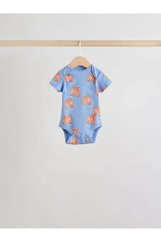 Детское боди-комбинезон с коротким рукавом Animal Print Next Baby, Blue — фото 3