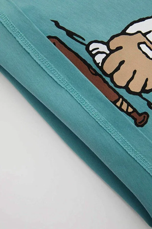 Детская футболка для мальчиков хлопковая Snoopy Defacto, Green-Gn382 — фото 3