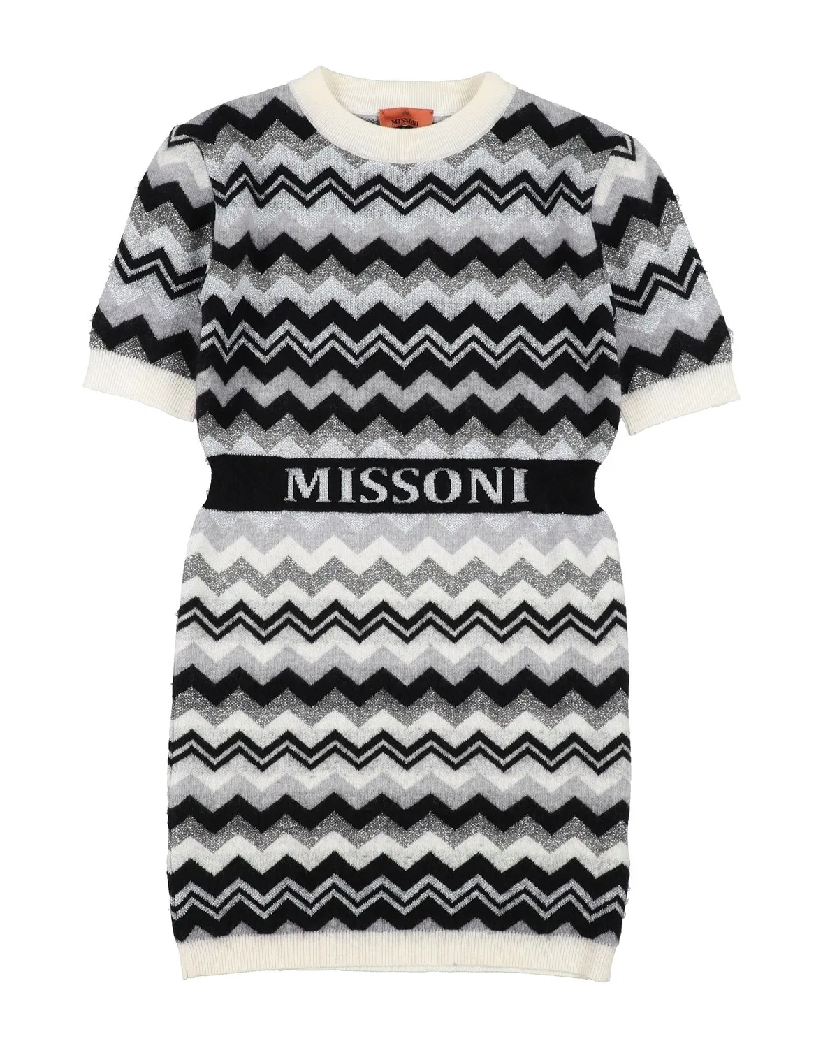 Детское платье для девочек трикотажное с принтом Missoni, черный