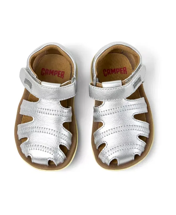 Сандалии детские Camper Bicho Leather Sandals, кожаные, серые — фото 3