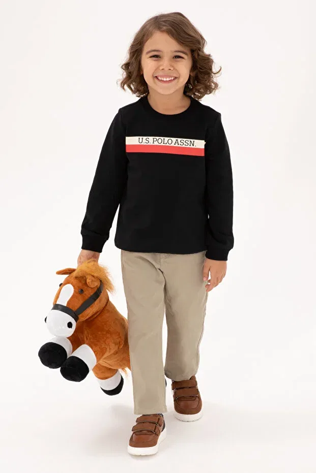 Детские свитшот для мальчиков хлопковый U.S. Polo Assn., Black — фото 2