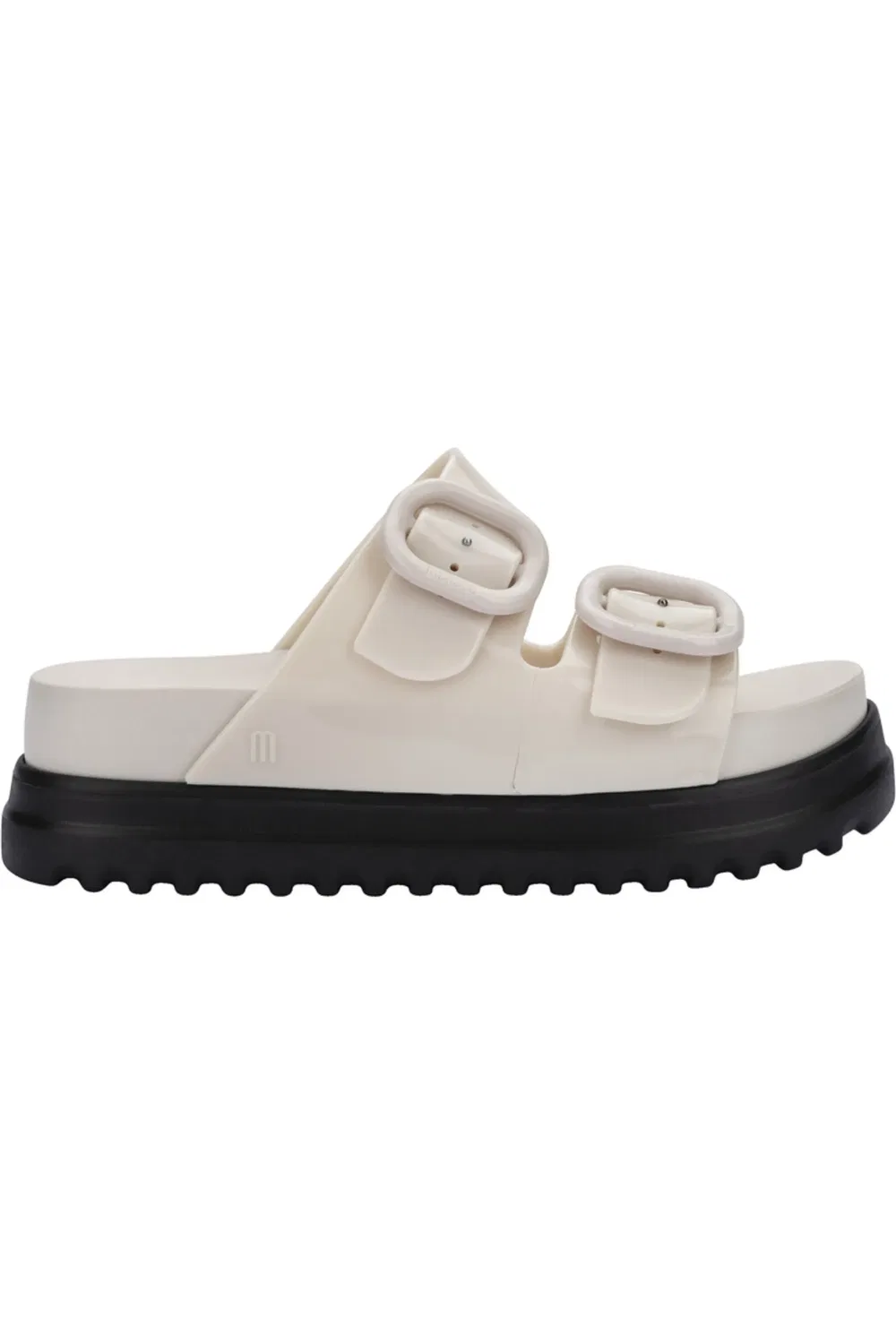 Сандалии детские платформа с рифленой подошвой Cozy Platform Slide Mini Melissa, черный/бежевый — фото 2
