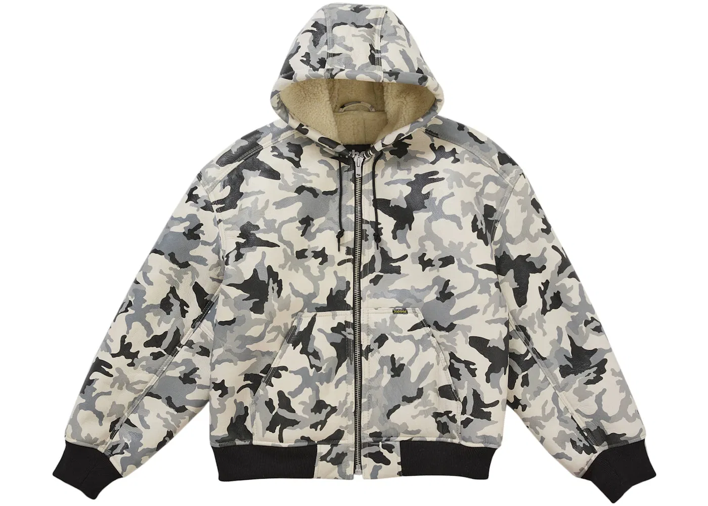 Мужская куртка с капюшоном из овчины Schott Shearling Snow Camo Supreme