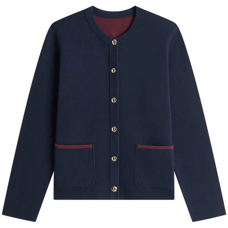Женский джемпер с круглым вырезом Crew Neck Moderate, Tommy Hilfiger, Navy Blue/Burgundy C1G
