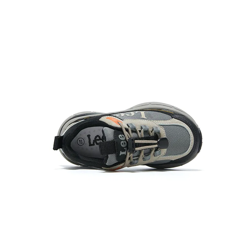 Детские кроссовки с синтетической кожи и текстиля Lee, Black Beige — фото 4