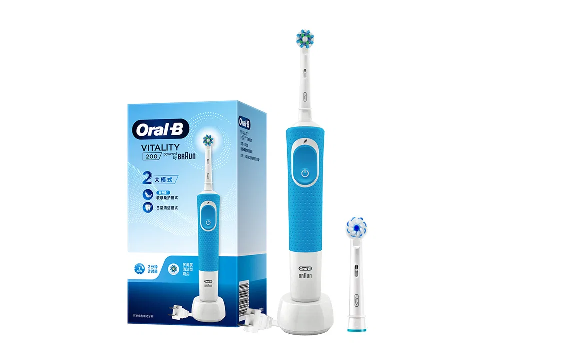 Электрическая зубная щетка Oral-B D200 с мягкой щетиной, синяя