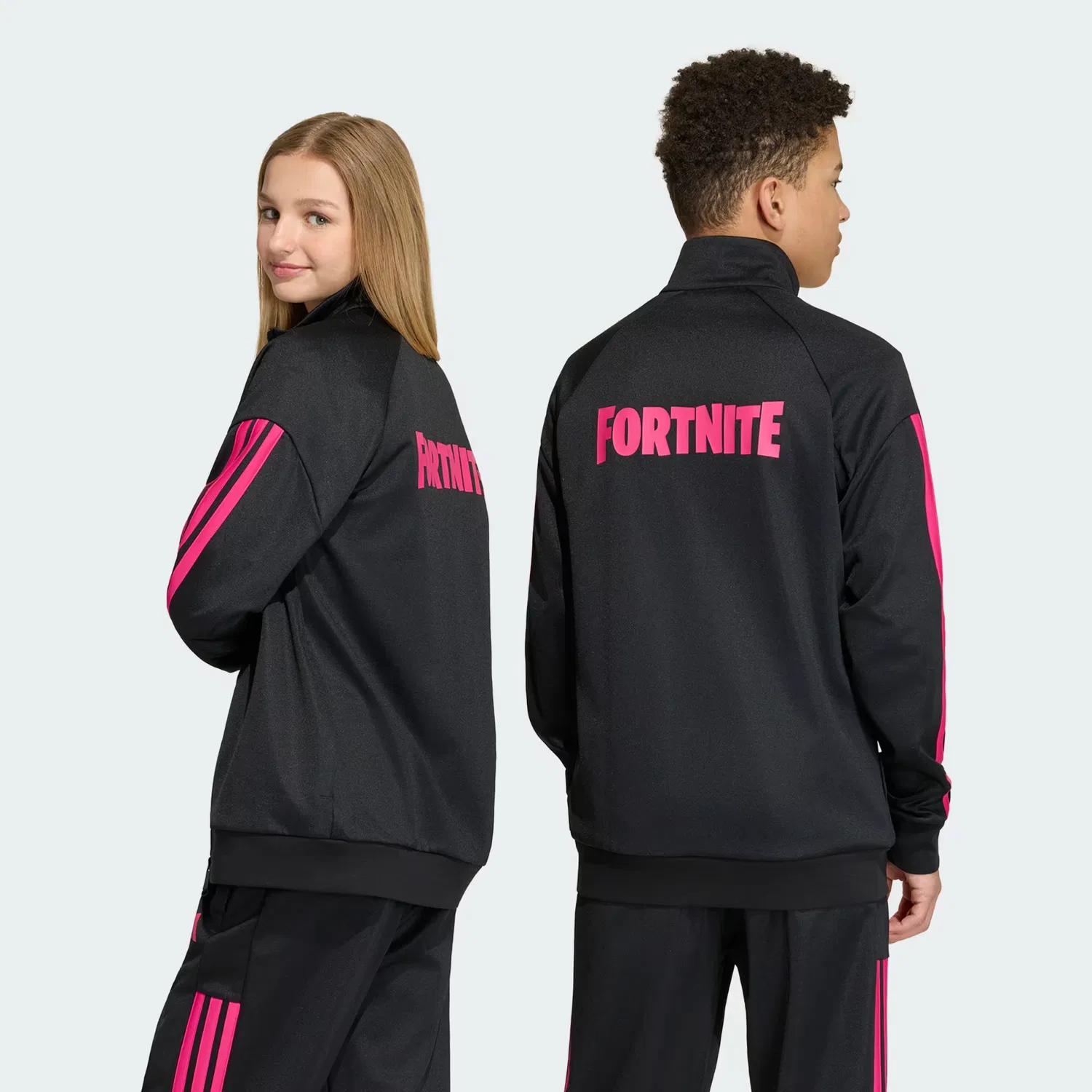 Детская спортивная куртка на молнии ADIDAS x FORTNITE Adidas Sportswear, черный/фуксия — фото 2