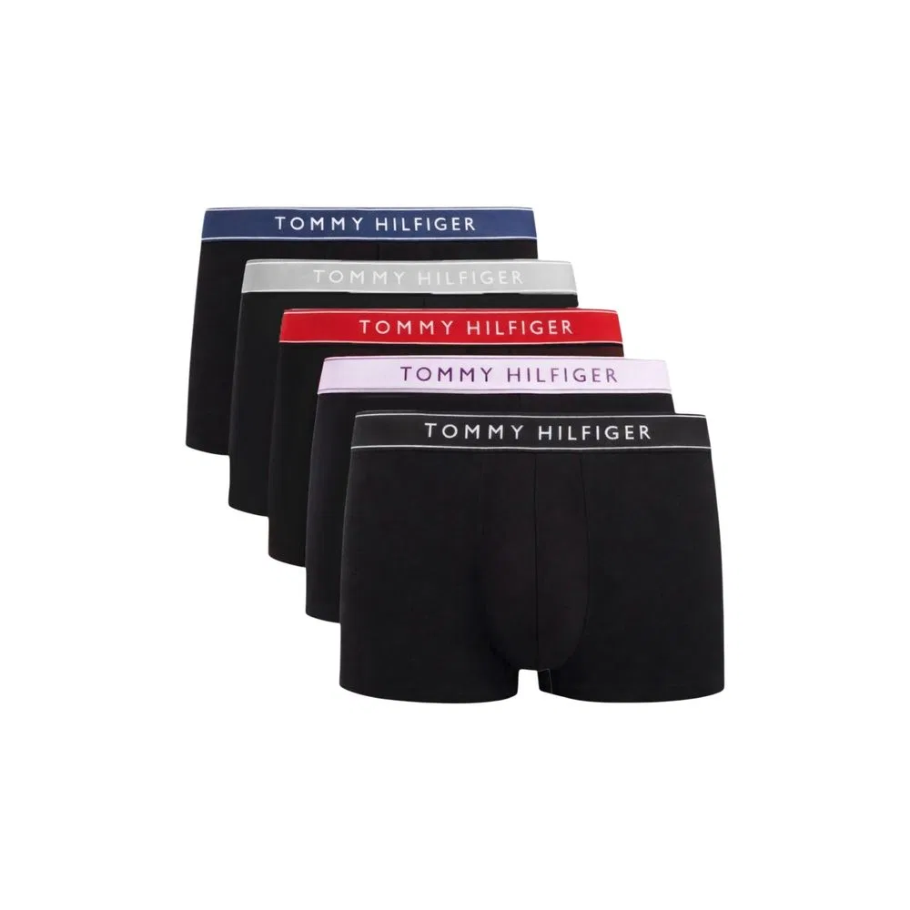Мужские хлопковые трусы-боксеры комплект из 5 пар Tommy Hilfiger, Black