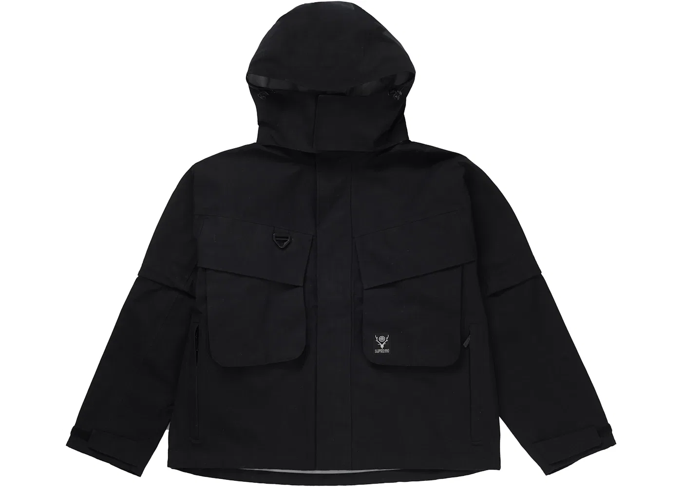 Мужская куртка из водоотталкивающего рипстопа с капюшоном Supreme SOUTH2 WEST8 River Trek Jacket, Black