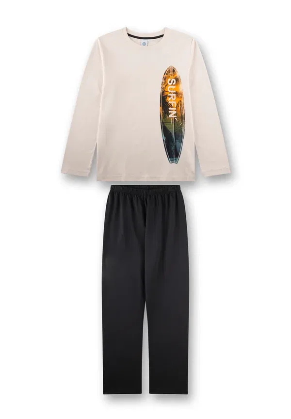 Пижама из хлопка Surfbrett set Sanetta, beige, бежевый